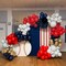 Red White Blue Balloons Arch Kit, Win Ruby Dark Red Navy Blue White Metallic Gold Balloons Garland with Confetti Balloons for Graduation Baseball Patriotic Boys Birthday Party Veterans Day Decorations
